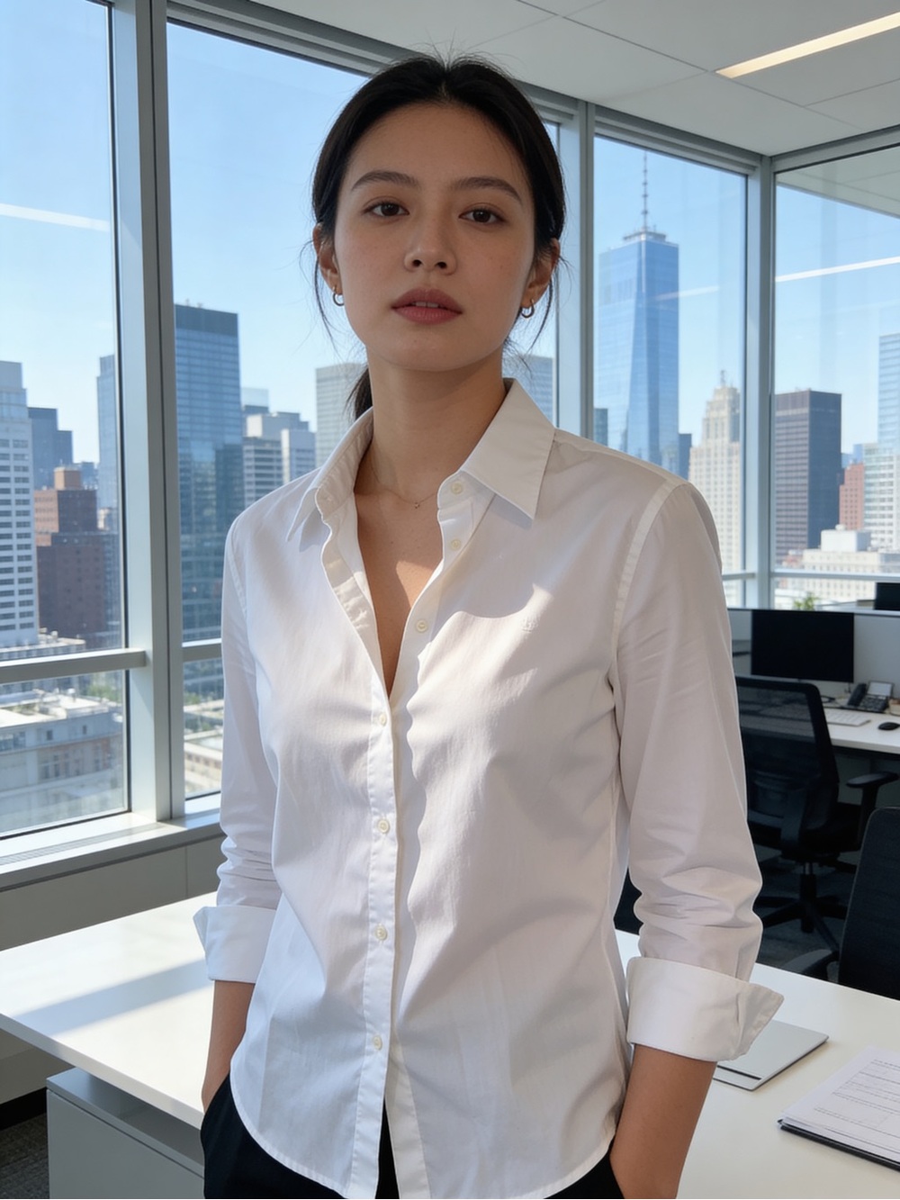 Lauren Ralph Lauren White Non-Iron Button-Down Shirt